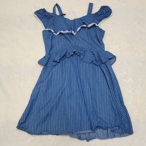 BCBGirls blue dress with white stripes size L in girls